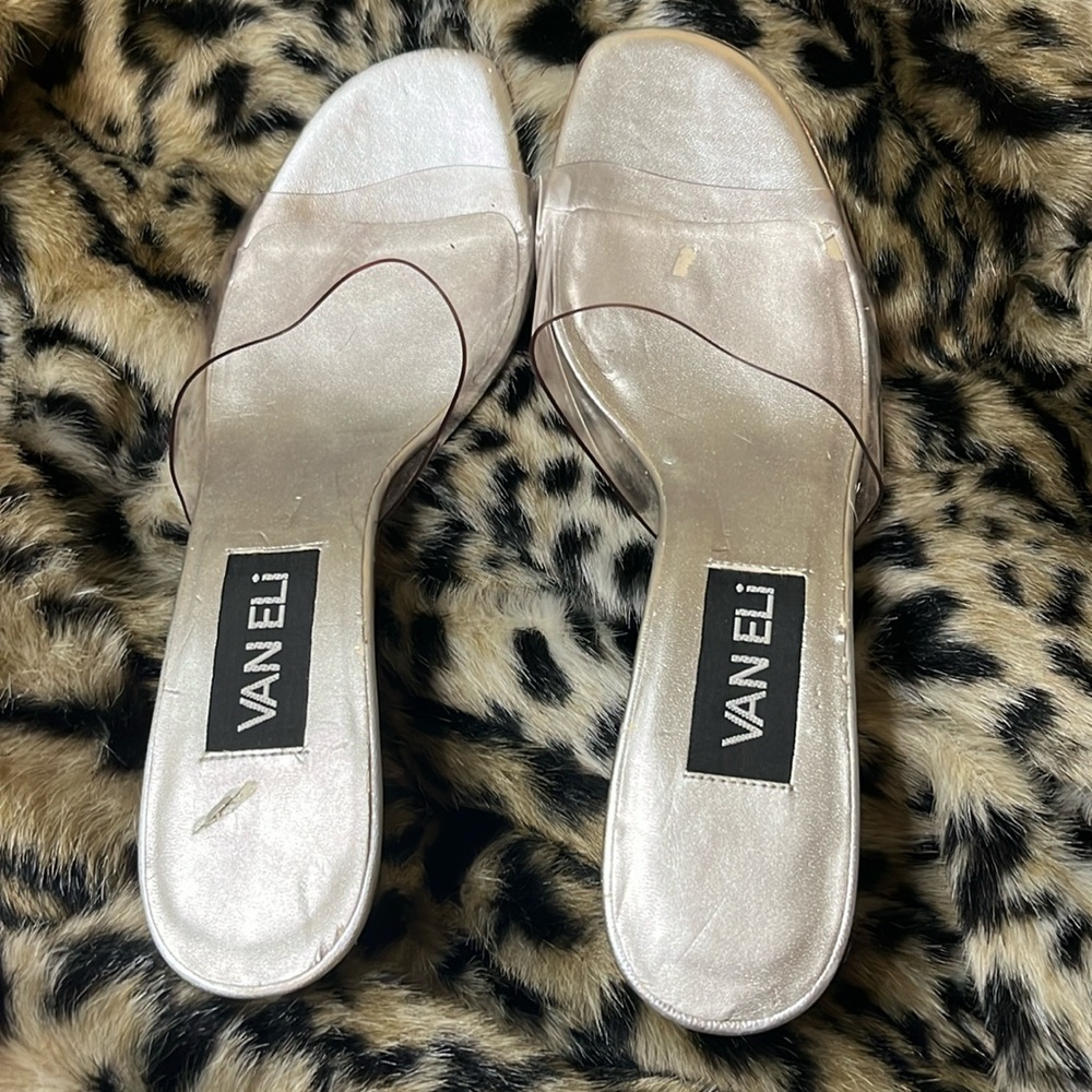 VAN ELI Clear Transparent Heels Size 8